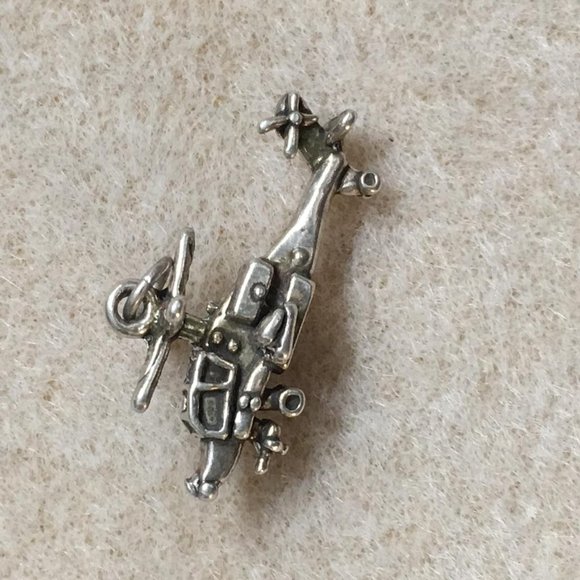 Sterling Silver Helicopter Pendant - Picture 2 of 4